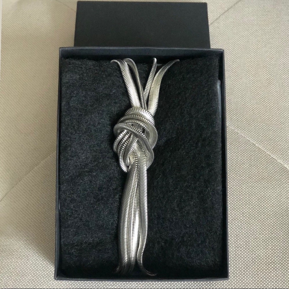 Adjustable Silver Knot Chain Necklace